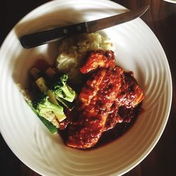 Close-up of food in plate