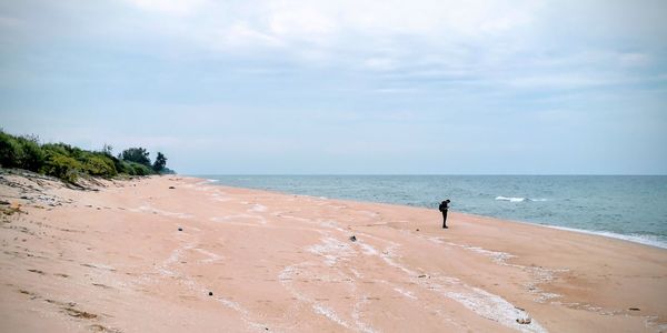 Scenic view of beach against sky