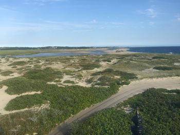 Scenic view of beach against sky