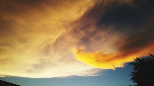 Low angle view of sky at sunset