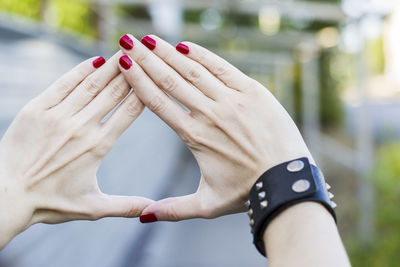 Cropped image of woman gesturing