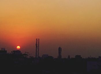 View of city at sunset