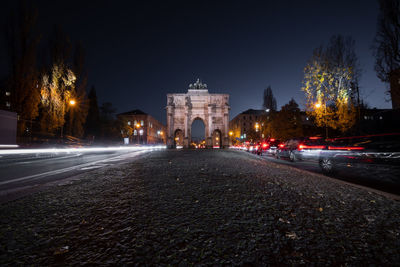 City lit up at night