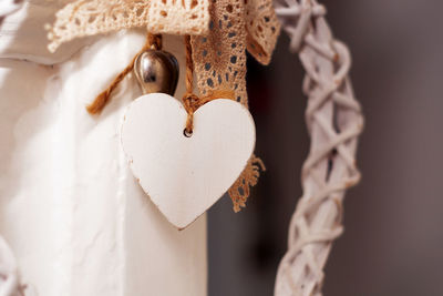 Close-up of white decoration hanging