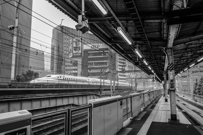 Train on railroad station platform