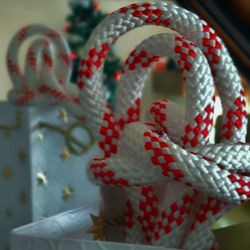 Close-up of christmas decoration on table