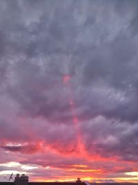 Low angle view of dramatic sky during sunset