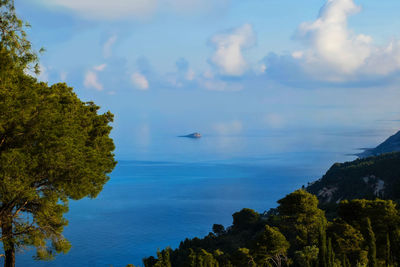 Scenic view of sea against sky lefkada