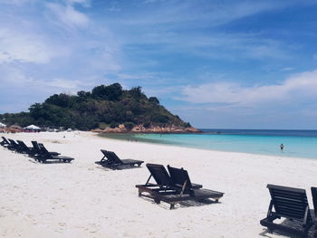 Scenic view of beach against sky
