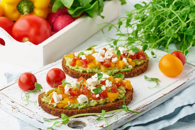 Close-up of food on table