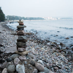 Stack of stones on beach