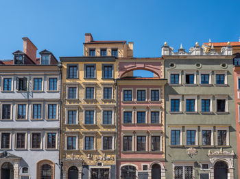 Low angle view of building against clear sky