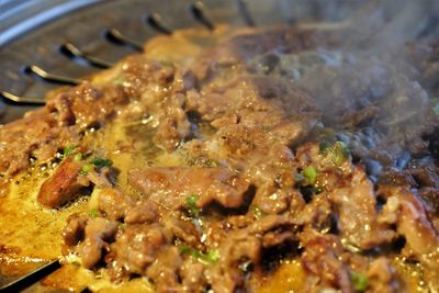 Close-up of meat in plate