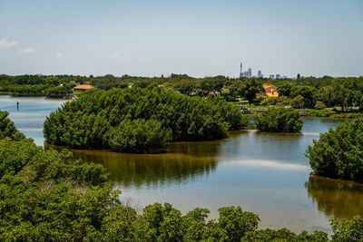 Scenic view of river against sky