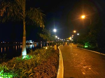 Illuminated street light at night