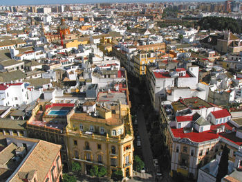 High angle view of townscape