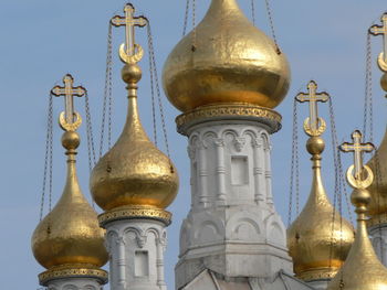 Close-up of cathedral against clear sky