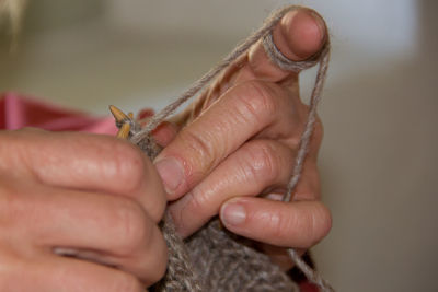 Close-up of woman holding hand