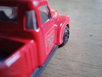 Close-up of toy car