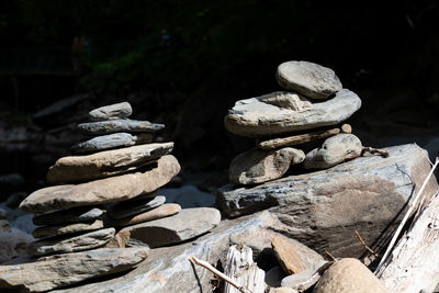 Stack of stones on rock