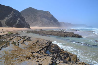 Scenic view of beach against sky