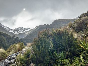 Scenic view of mountains against sky