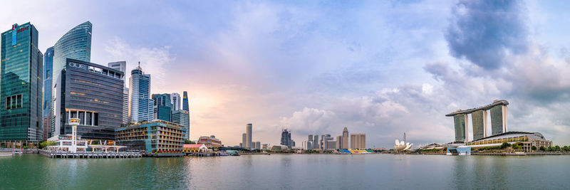 Panoramic view of city and buildings against sky