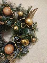 Christmas decorations on table