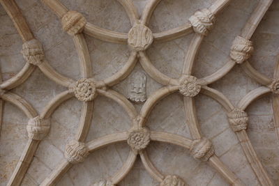 Vaulted ceiling of jeronimos monastery cloister in belem, lisbon