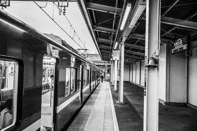 Train at railroad station platform