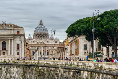 View of buildings in city against sky