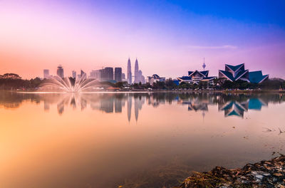 Reflection of built structures in water