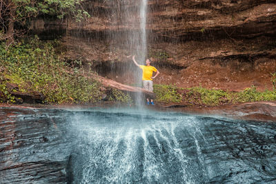 Water splashing on rocks