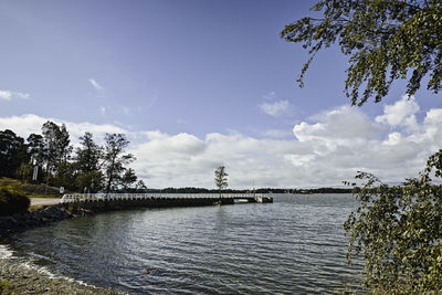 Scenic view of river against sky