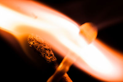 Close-up of fire at night