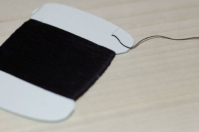 High angle view of black tea on table