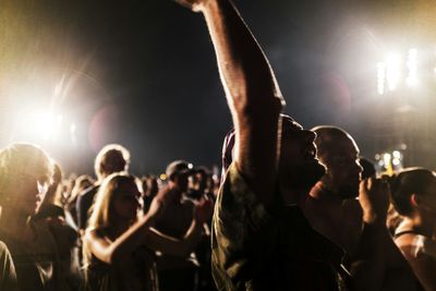 Crowd enjoying music concert