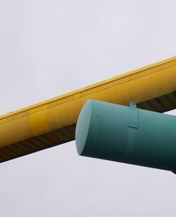 Low angle view of airplane against clear sky