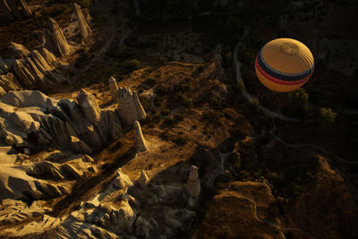 High angle view of hot air balloon