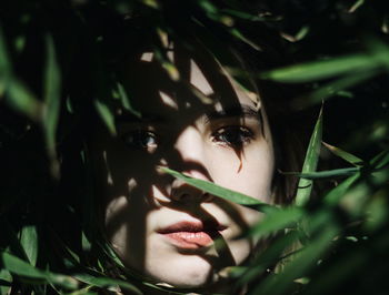 Close-up portrait of young woman