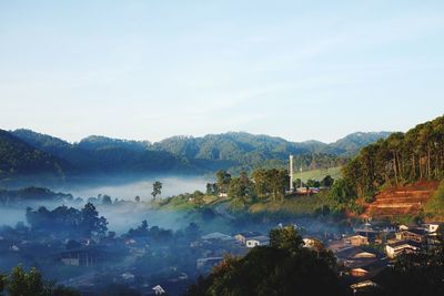 Panoramic view of townscape against sky