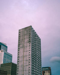 Low angle view of skyscrapers against sky