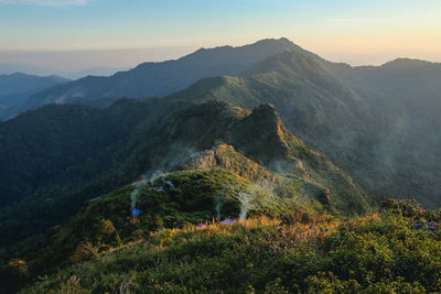 Scenic view of mountains against sky