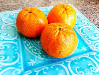 High angle view of orange fruit