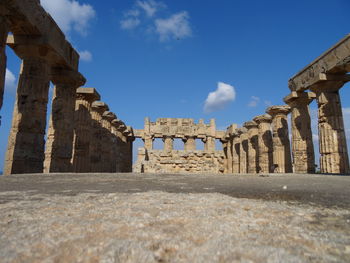 Low angle view of historic building against sky