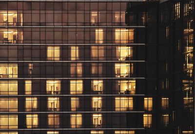 Full frame shot of illuminated building at night