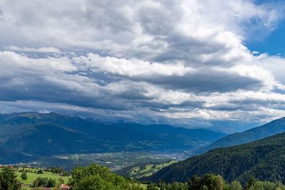 Scenic view of mountains against sky