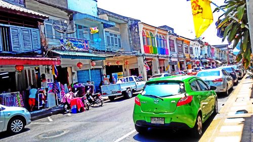 Cars on city street