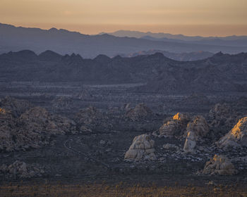 Scenic view of landscape during sunset