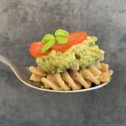 High angle view of food in bowl on table